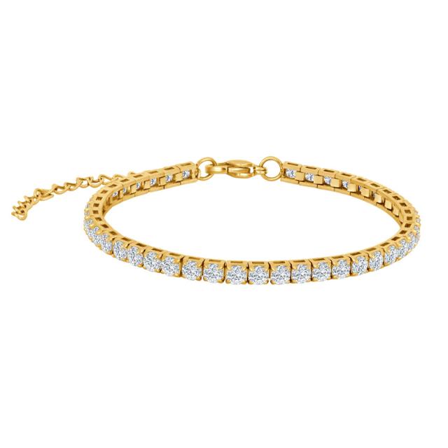 SON Gyllt stál Tennis armband með zirkonia ●382800