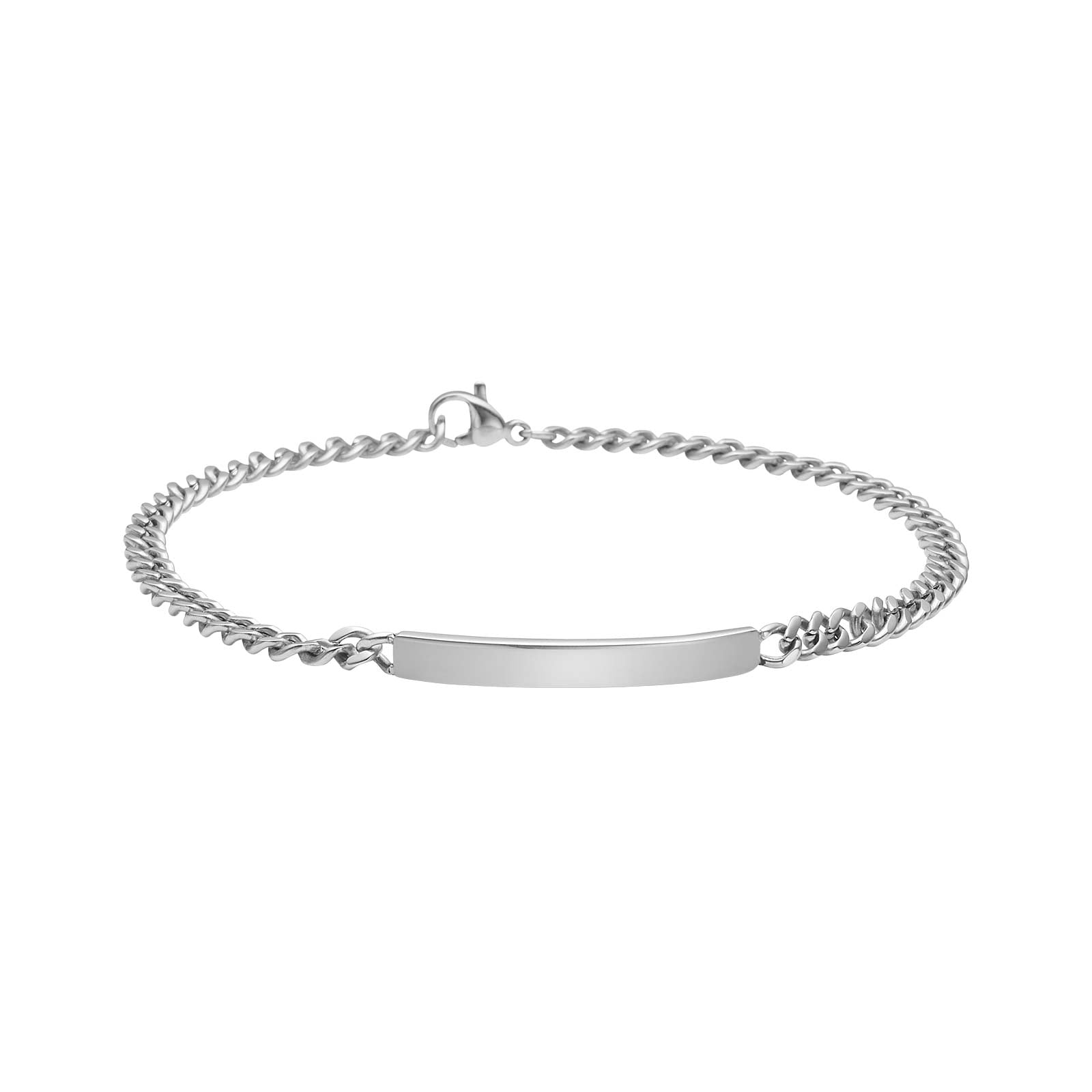 SON Stál armband með plötu fyrir áletrun