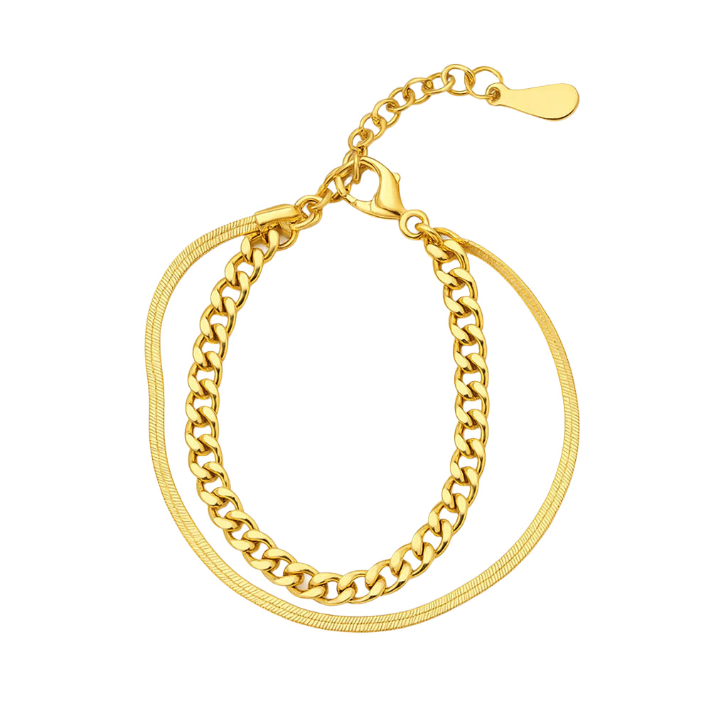 MIRA Cuban Snake gyllt armband
