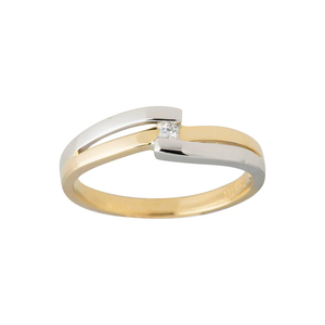 NORDAHL 14kt gold and white gold ring with 0.03ct diamond ●670500