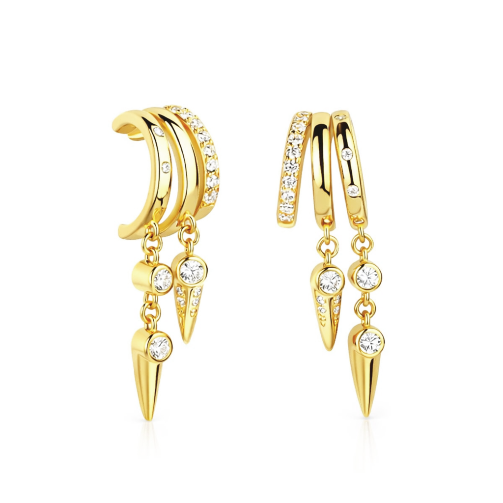 ASTORÍA Florence gylltir silfureyrnalokkar með zirkonia