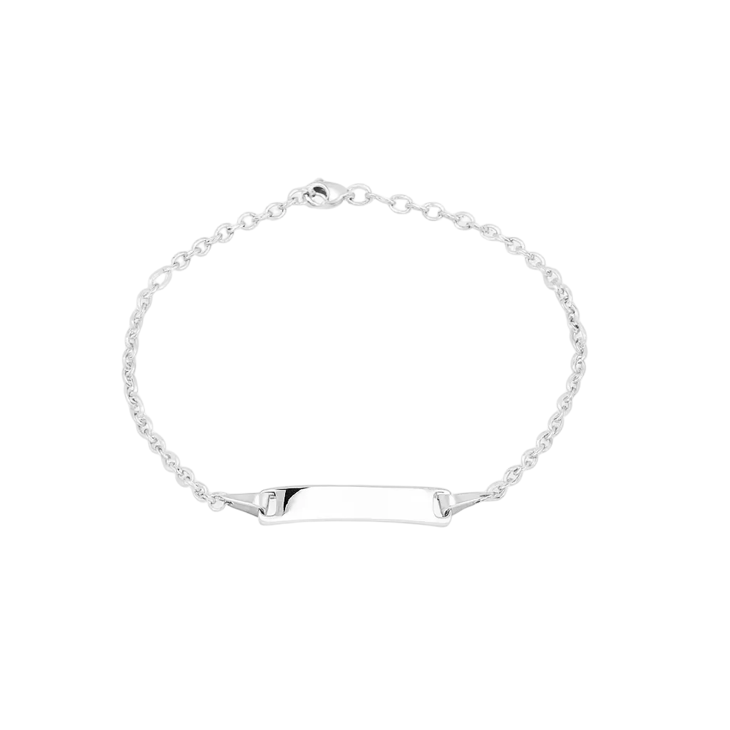 NOA Kids silfurarmband með plötu fyrir áletrun