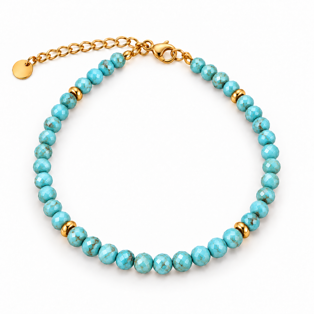 MIRA Gem gyllt steinaarmband | Turquoise