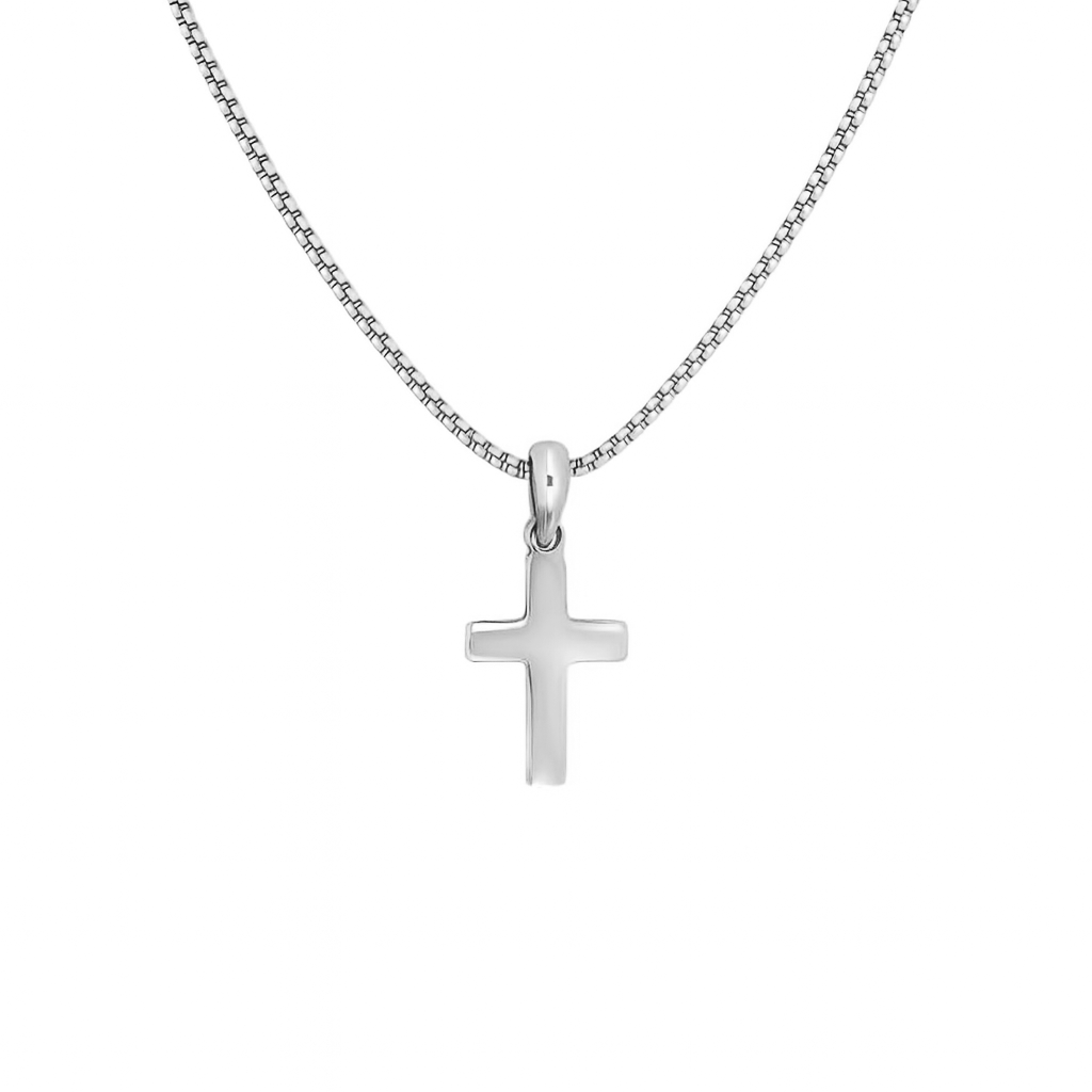 Silfurkross með keðju 13mm