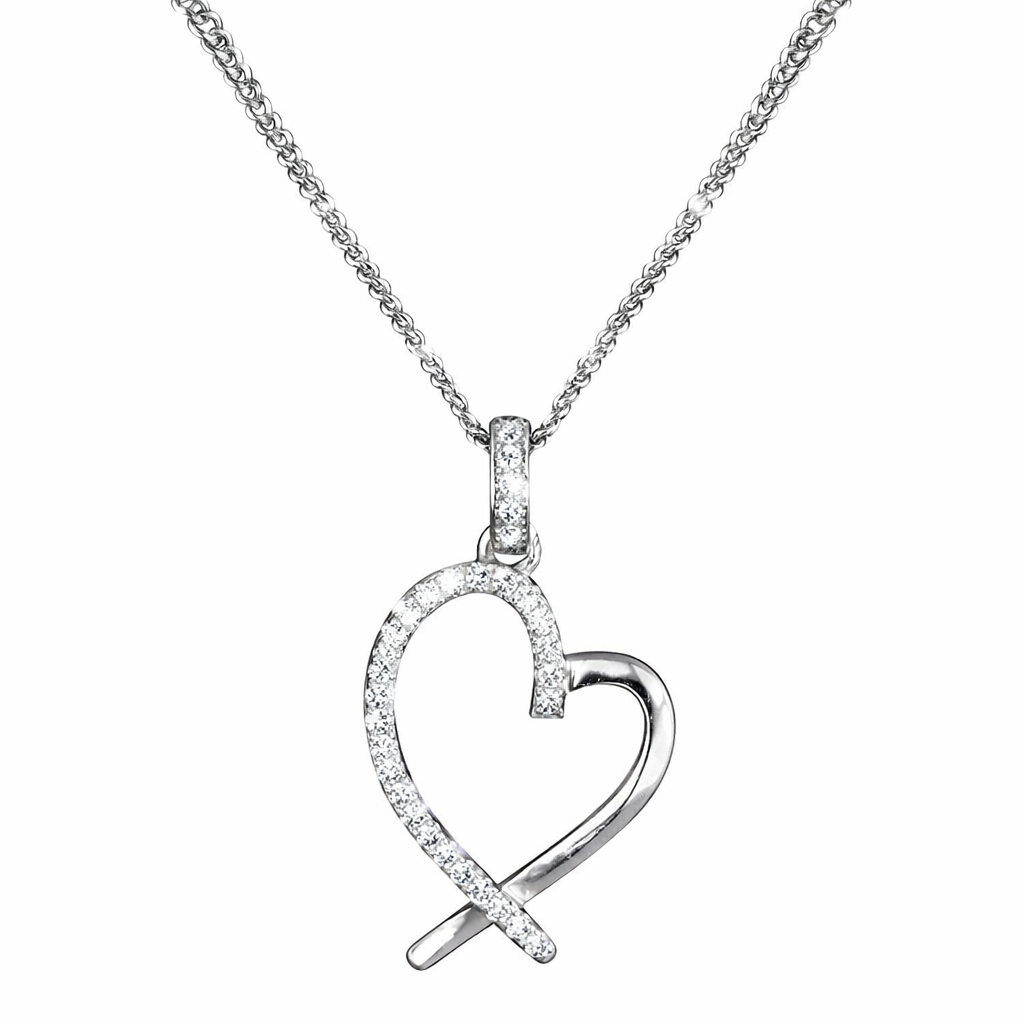 NORDAHL Heart silfurhálsmen með zirkonia •080900