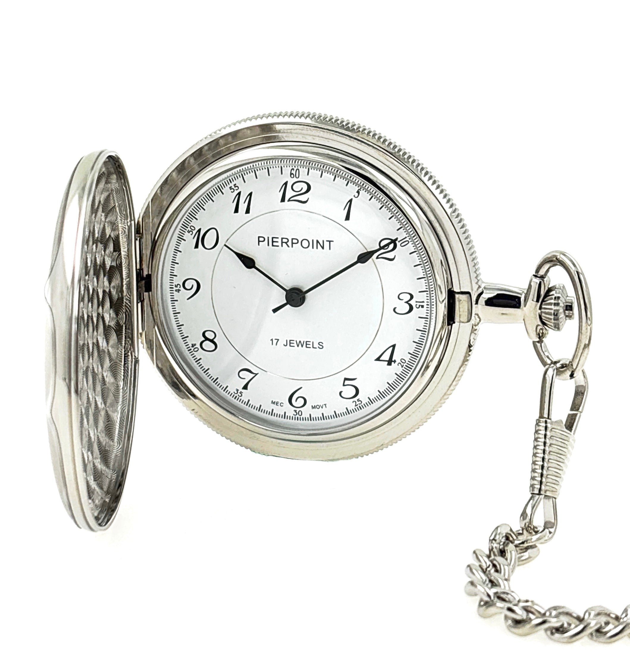 Silfurlitað vasaúr, upptrekkt