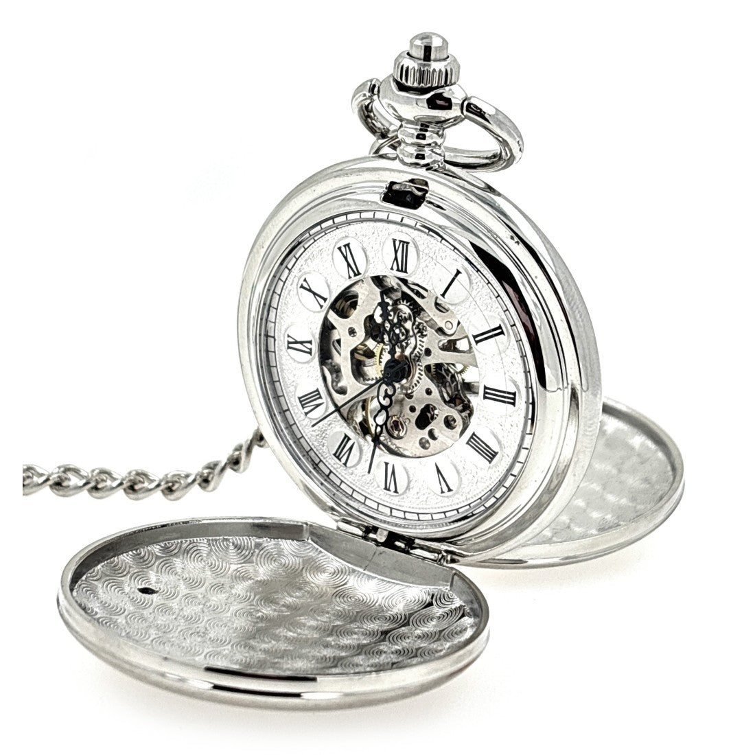 Silfurlitað vasaúr, sjálftrekkt