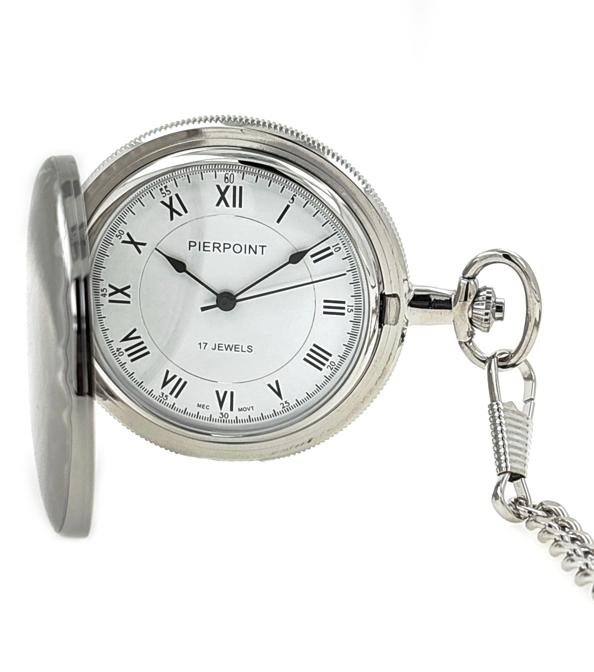 Silfurlitað vasaúr, upptrekkt