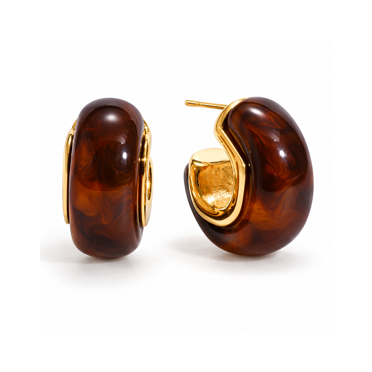 MIRA Crescent gylltir hringlokkar | Brown