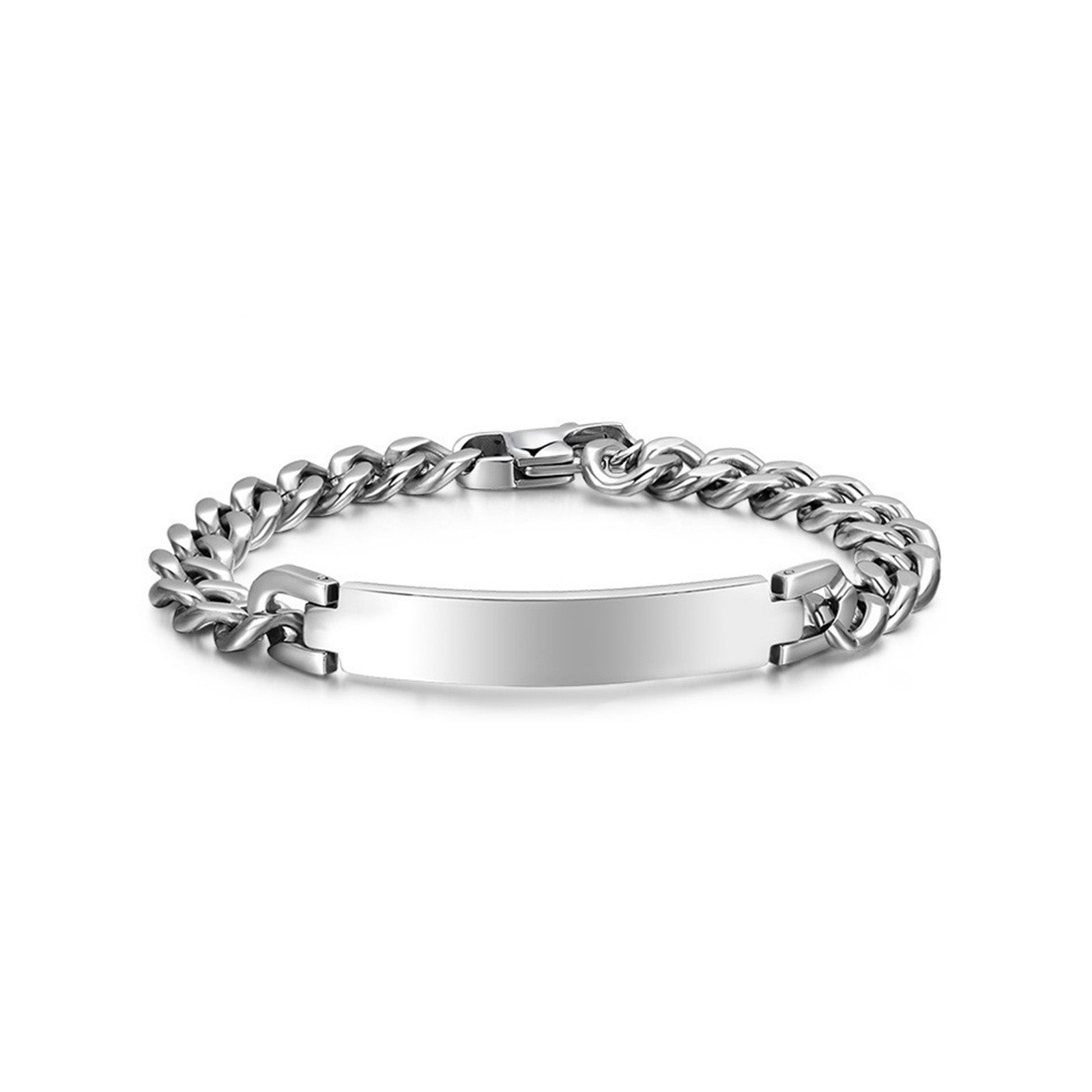 MIRA Chester herraarmband með plötu fyrir áletrun