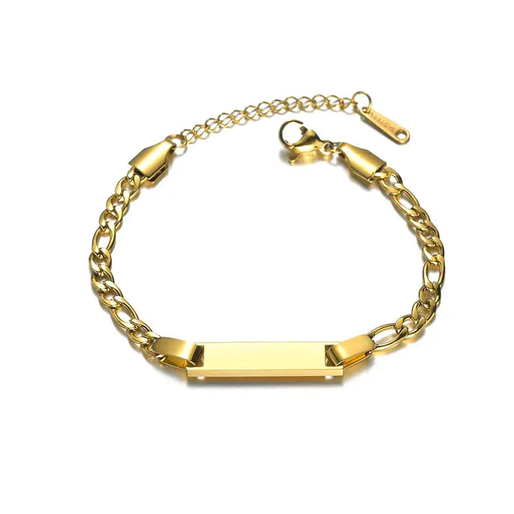 MIRA Kids Gyllt armband með plötu