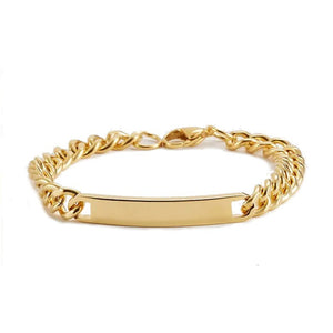 MIRA Cuban gold-plated bracelet with plate for engraving