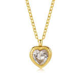 MIRA Heart gold-plated necklace with zirconia | 4 colours