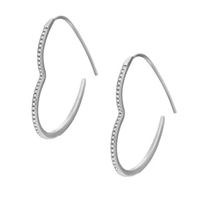 FOSSIL Big Heart eyrnalokkar með zirkonia JA72310