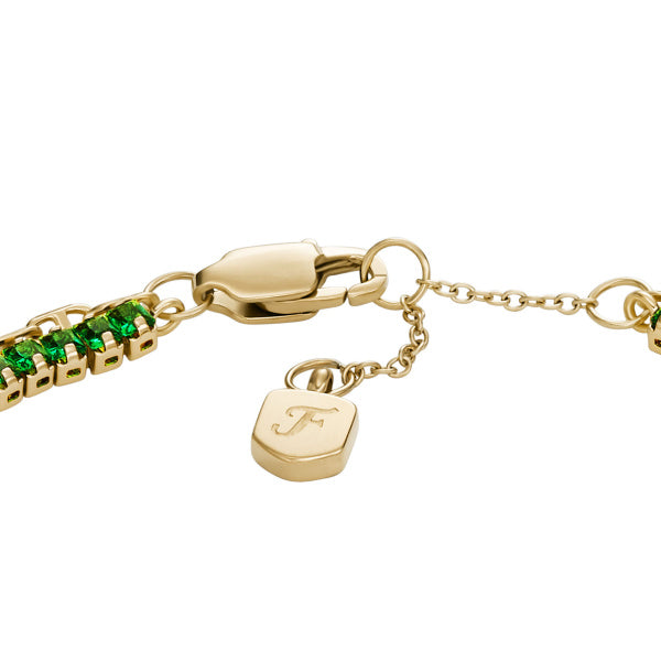 FOSSIL Glitz gyllt armband með Crystal