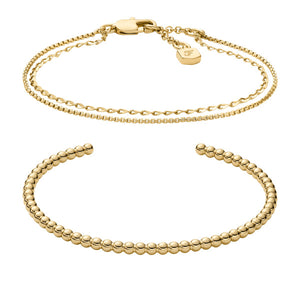 FOSSIL Combo 2 gold-plated bracelets in a set JA7293