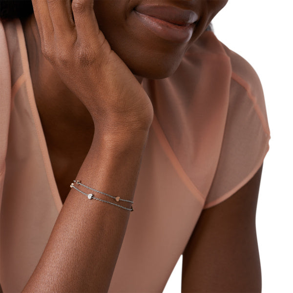 FOSSIL Sutton Two Tone Hearts armband JF03095