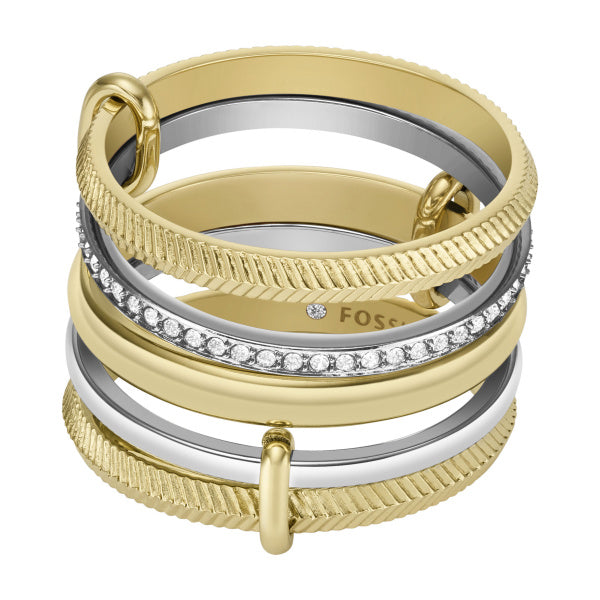 FOSSIL Harlow Stacked Up hringur með zirkonia JF04592