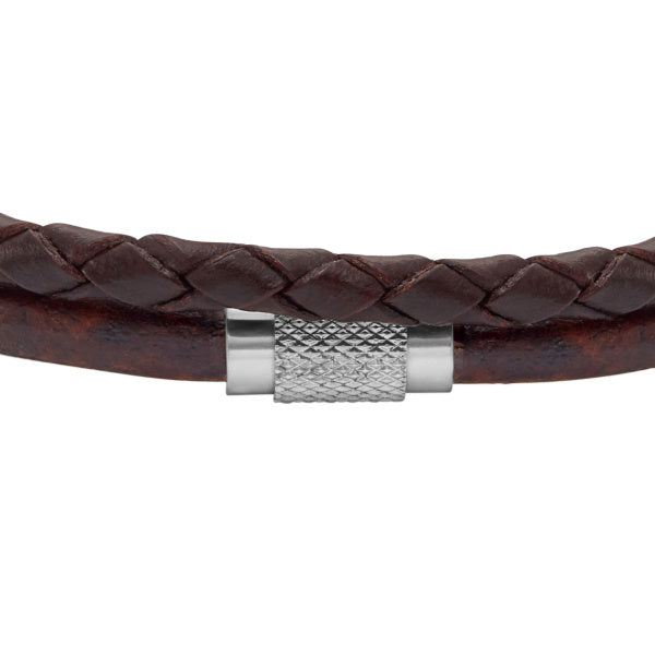 FOSSIL Machine All Stacked Up brúnt herraarmband JF04702