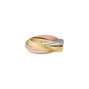 FOSSIL Harlow Interlocking Tri-Tone hringur JF04807