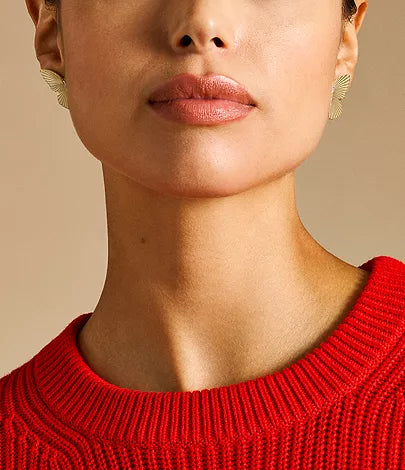 FOSSIL Butterfly Collection gylltir eyrnalokkar með zirkonia