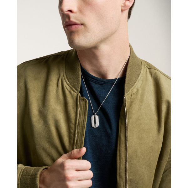 FOSSIL Machine Knurled Texture Dog Tag JF04882