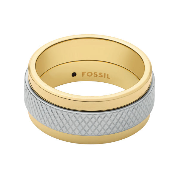 FOSSIL Machine Knurled Two Tone herrahringur JF04917