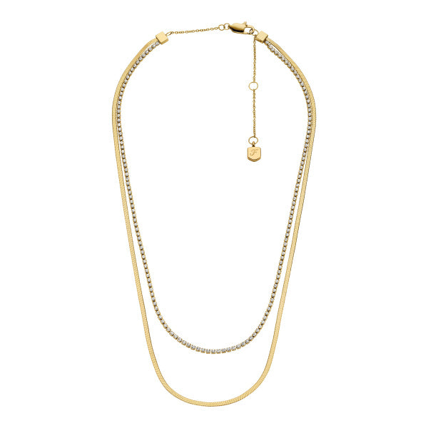 FOSSIL Ellis gyllt hálsmen með crystal