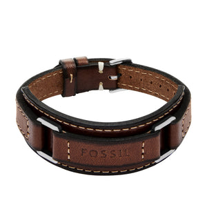 FOSSIL Machine Leathers Strap brúnt herraarmband JF04941