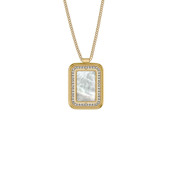 FOSSIL Glitz Mother Of Pearl gyllt hálsmen JF04996