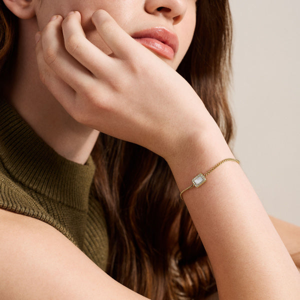FOSSIL Glitz Mother Of Pearl gyllt armband JF04998