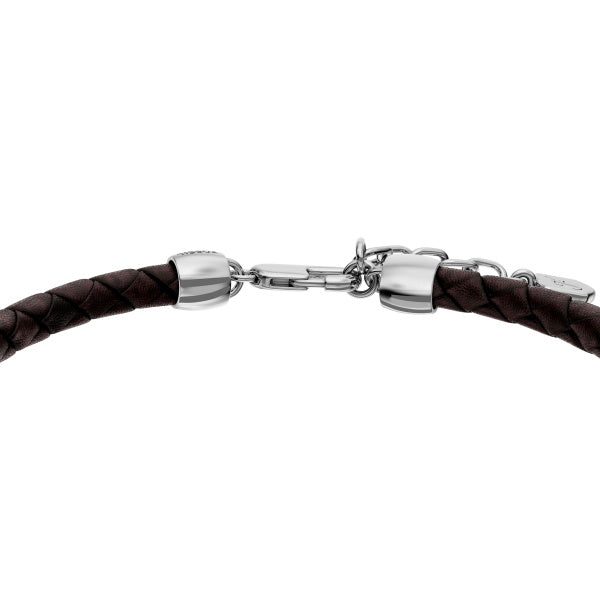 FOSSIL Everett Enamel brúnt herraarmband JF05023