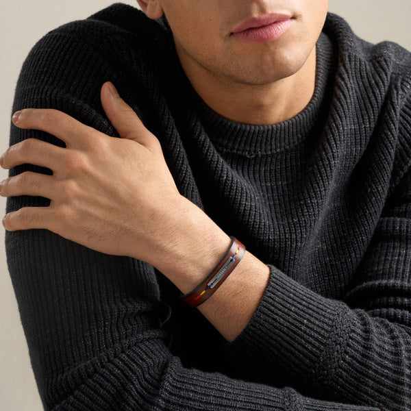 FOSSIL Everett Topstitch men's bracelet JF05025