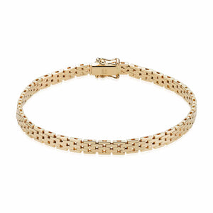 Gold Bracelet Brick Pattern 14kt | 5 Rows