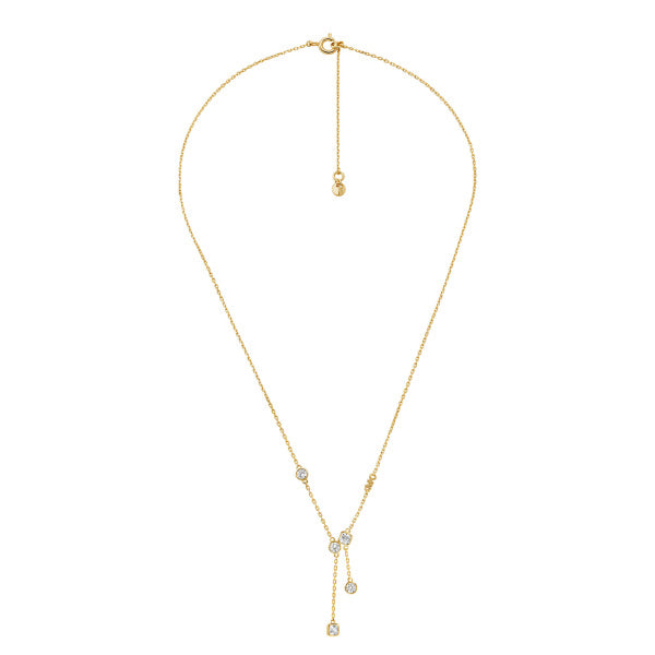 MICHAEL KORS Brilliance gyllt silfurhálsmen með zirkonia