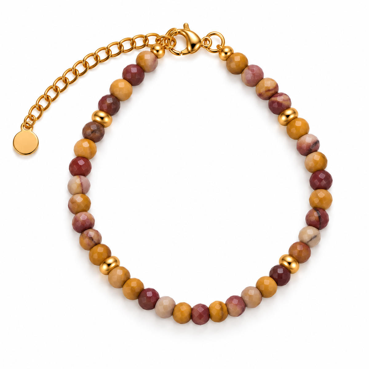 MIRA Gem gyllt steinaarmband | Mookaite