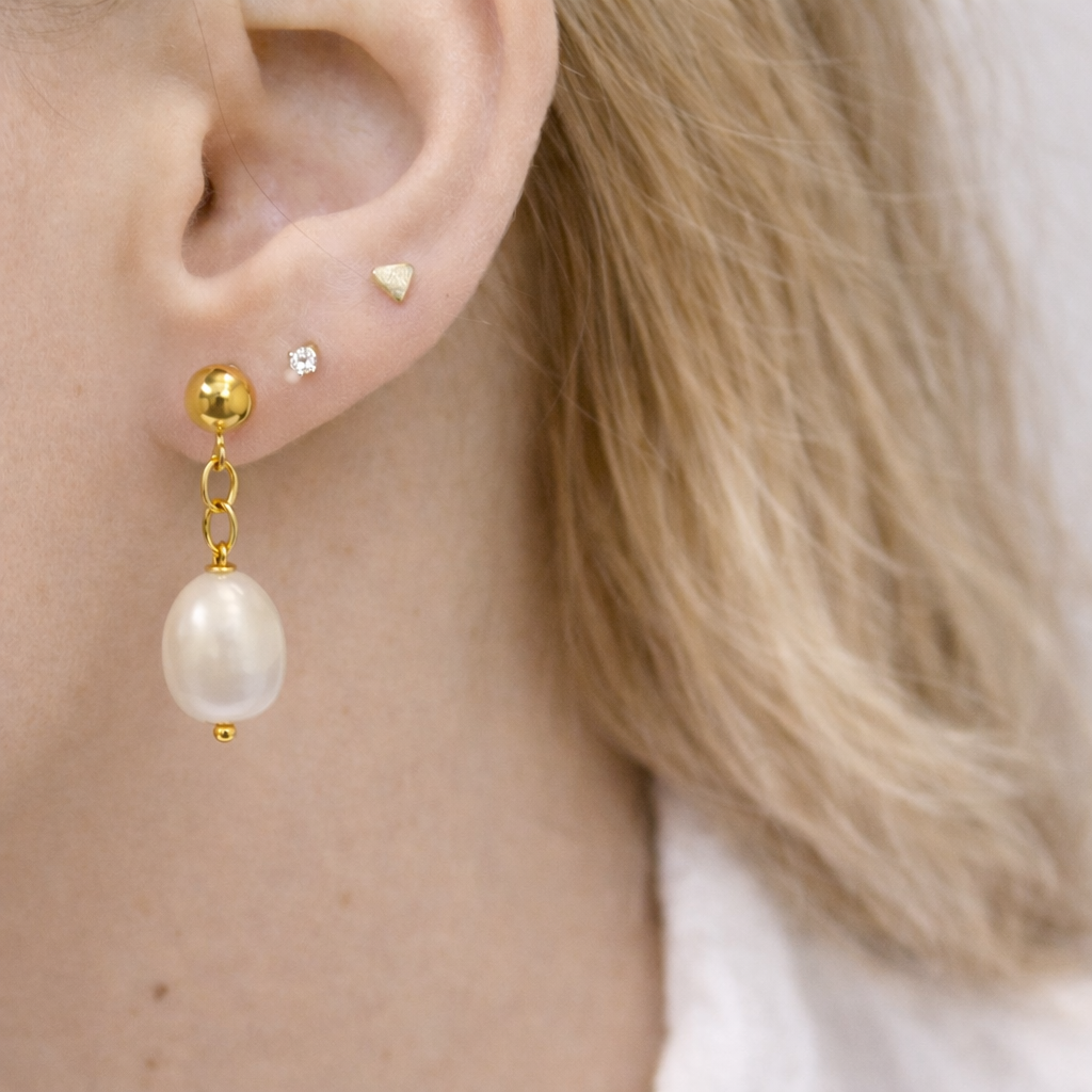 OCEANIA Petra gylltir eyrnalokkar