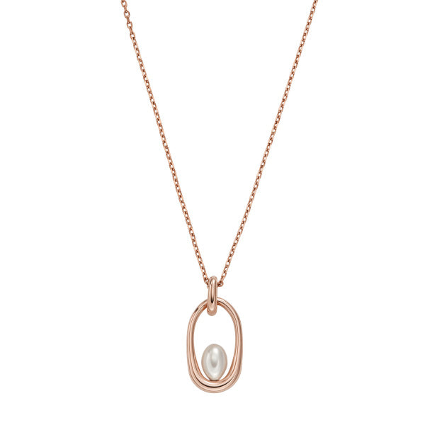 SKAGEN Agnethe Pearl rósagyllt hálsmen