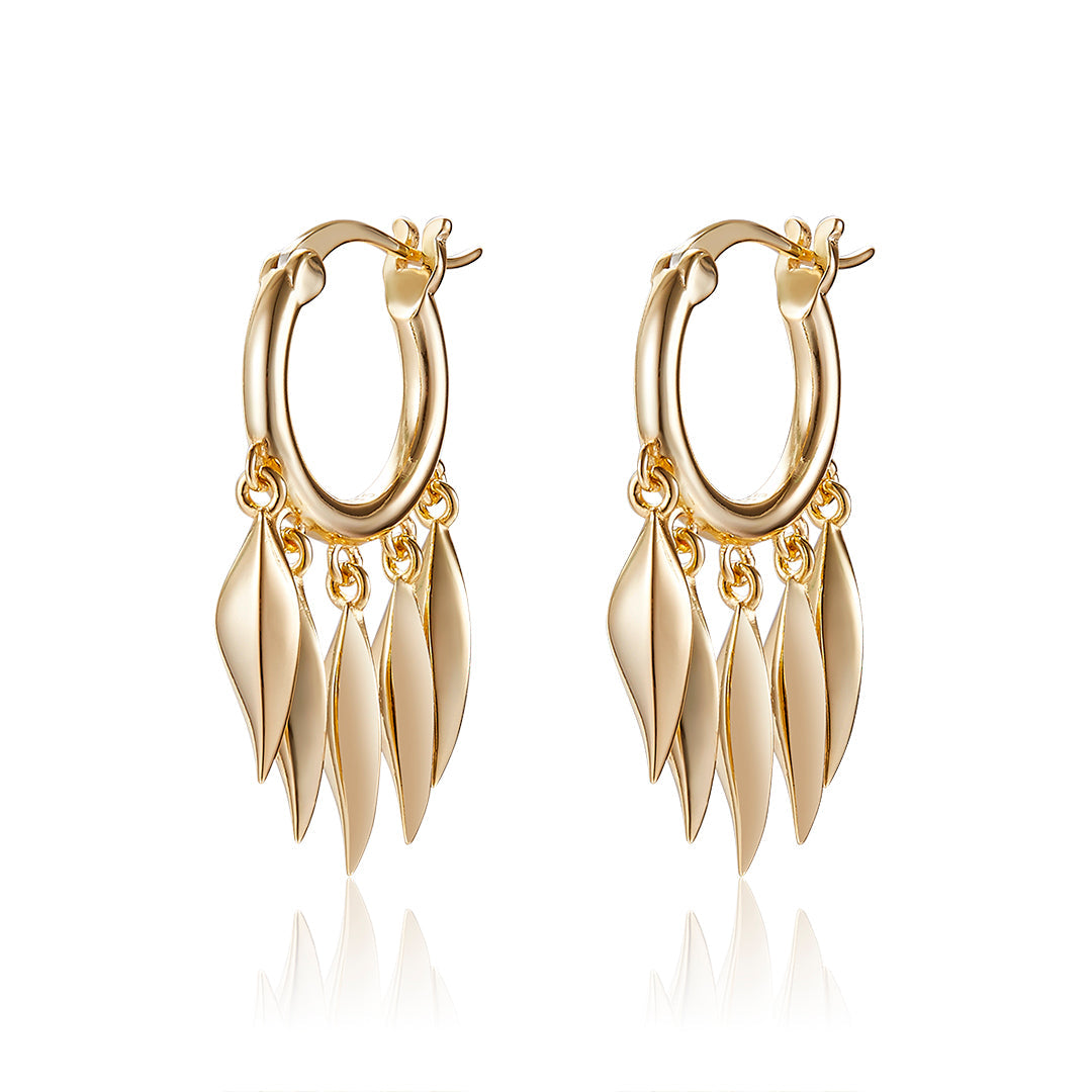 VERA DESIGN Cape of Feathers gylltir silfureyrnalokkar