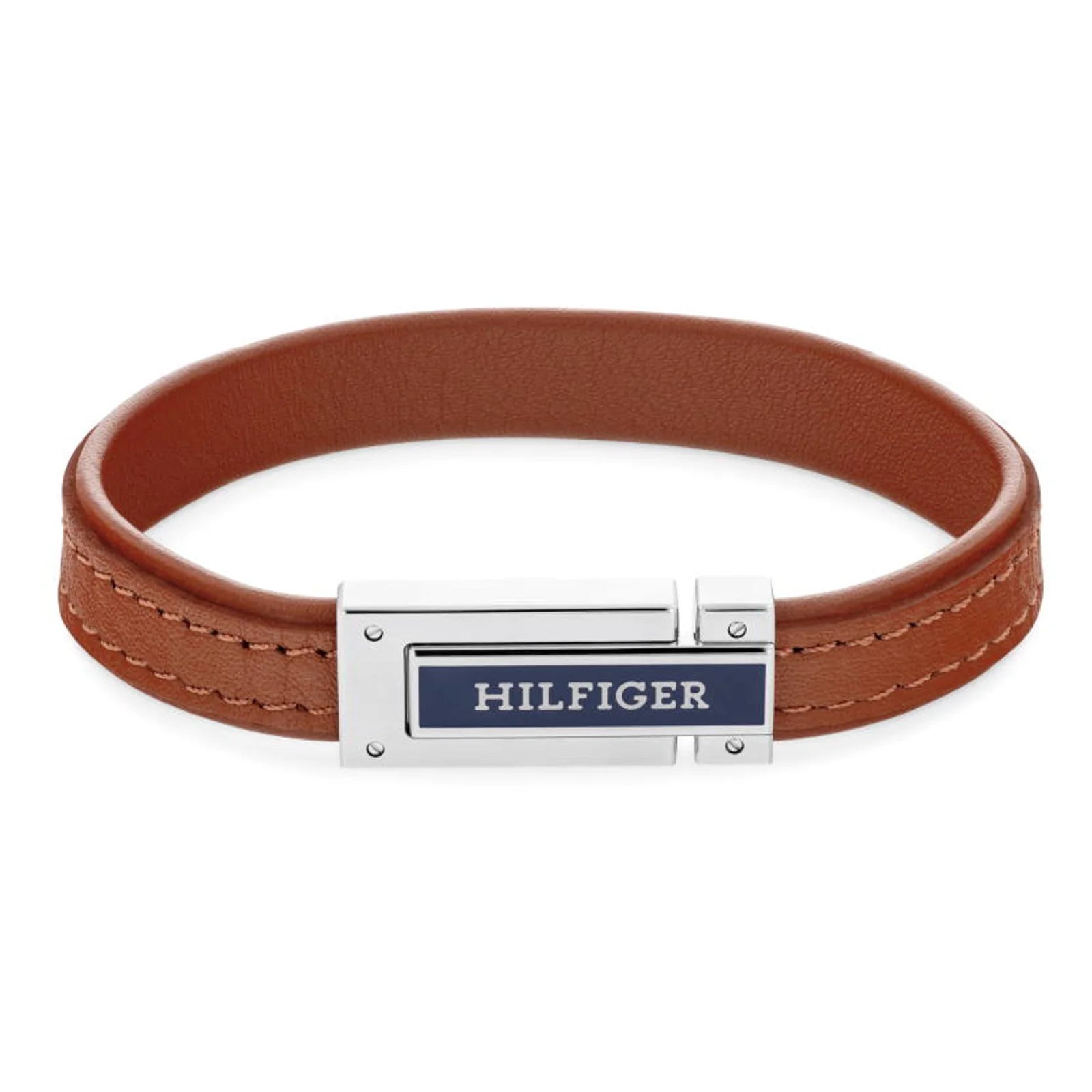 TOMMY HILFIGER Flat brúnt leður herraarmband