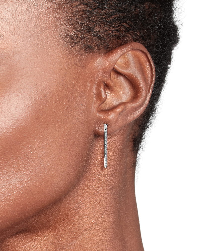 TOMMY HILFIGER Dog Tag eyrnalokkar með zirkonia