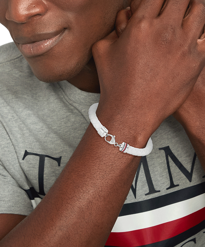 TOMMY HILFIGER Silicone hvítt herraarmband