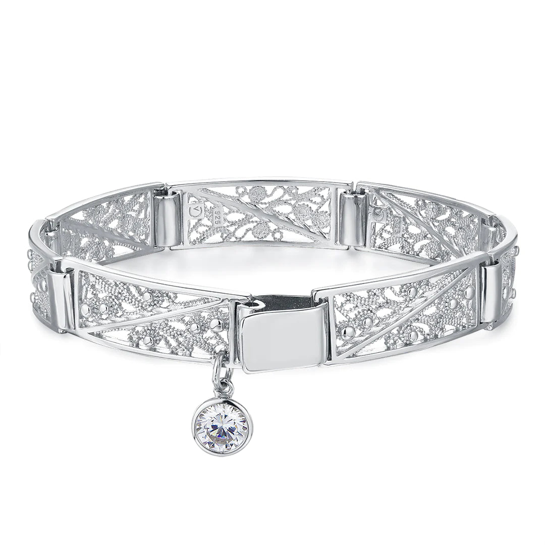 VERA DESIGN Filigree silfurarmband með zirkonia