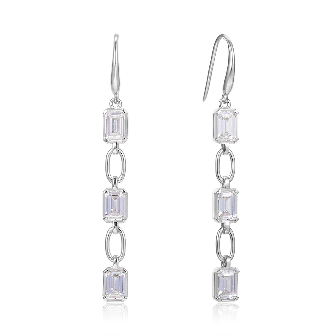 VERA DESIGN Crystal silfureyrnalokkar með zirkonia