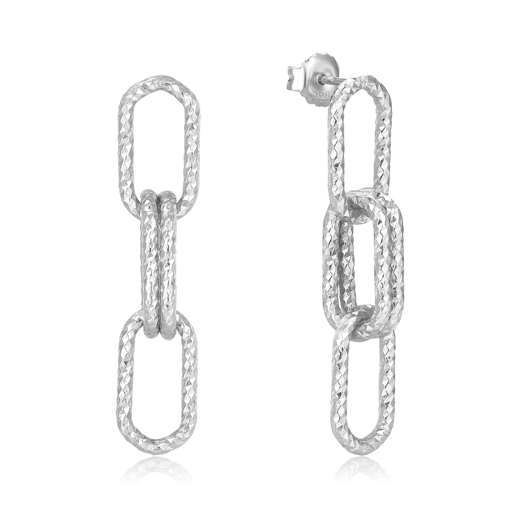 VERA DESIGN Nexus Crystal silfureyrnalokkar með zirkonia