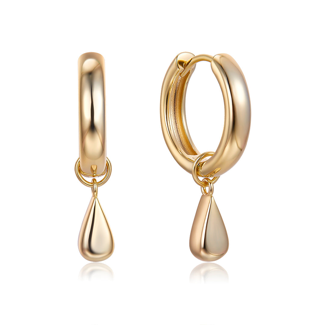 VERA DESIGN Tár gylltir silfureyrnalokkar