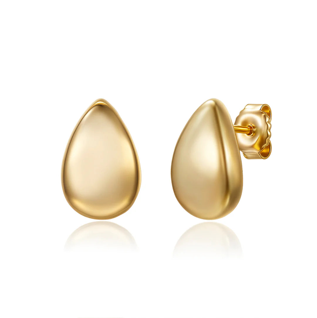 VERA DESIGN Tár Stud gylltir silfureyrnalokkar