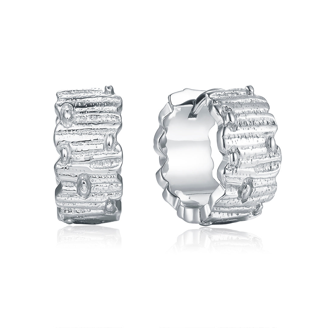 VERA DESIGN Stuðlaberg Midi Hoops silfureyrnalokkar