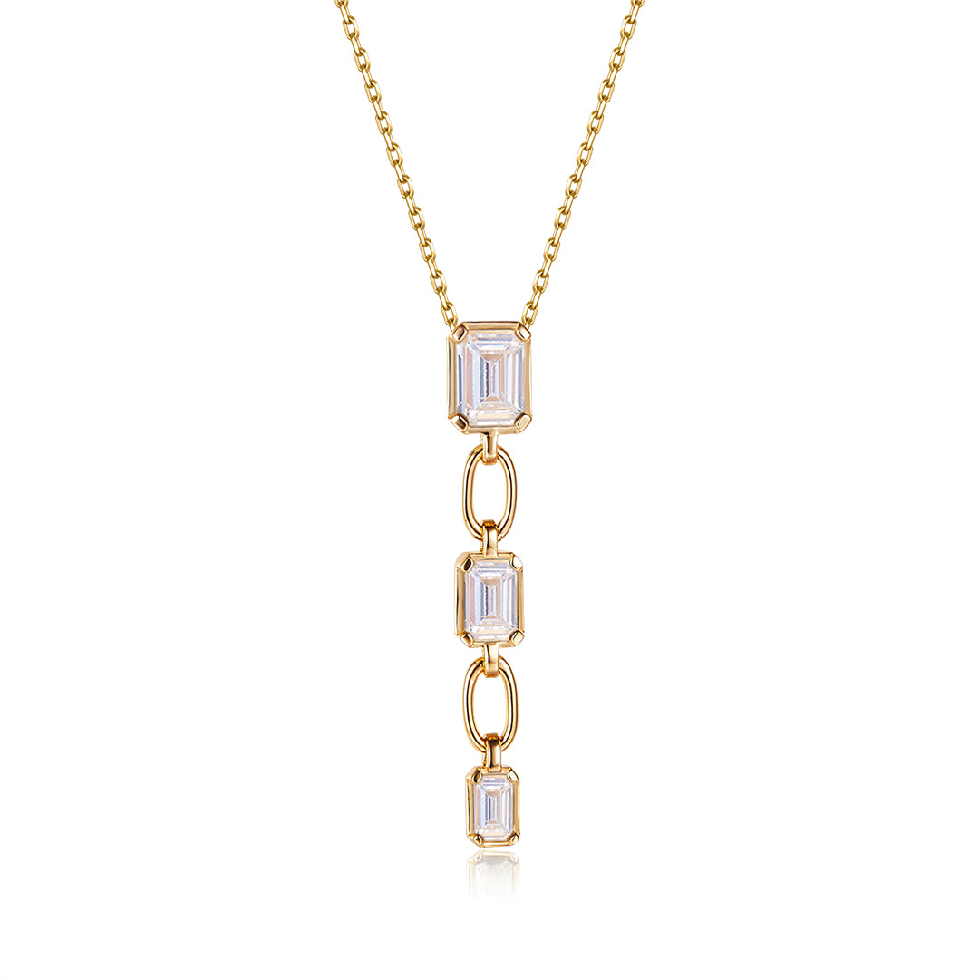 VERA DESIGN Crystal gyllt silfurhálsmen með zirkonia