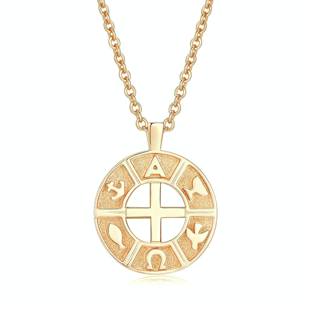 VERA DESIGN Infinity Serenity gyllt hálsmen með æðruleysisbæn